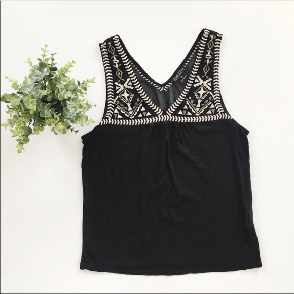 Lucky Brand Tops - Lucky Brand Embroidered V Neck